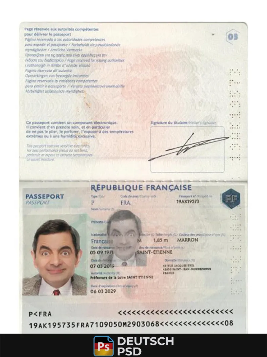 Frankreich Reisepass 2019 heute