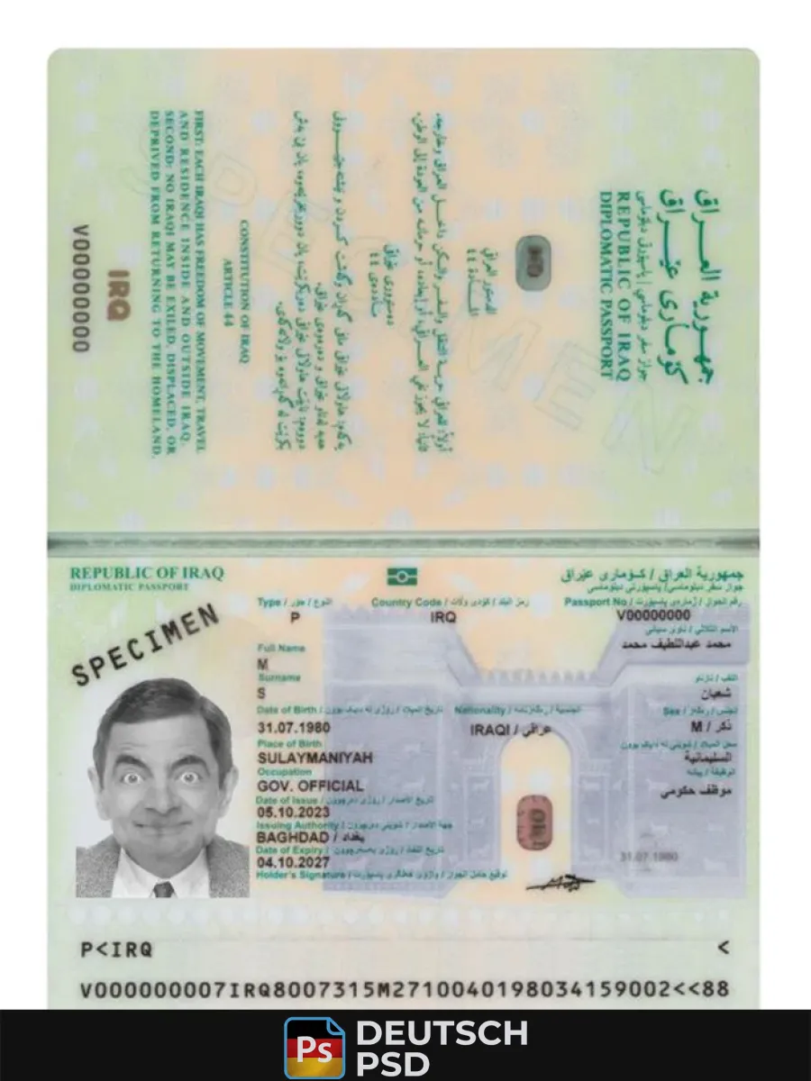 Irak Reisepass 2023 heute