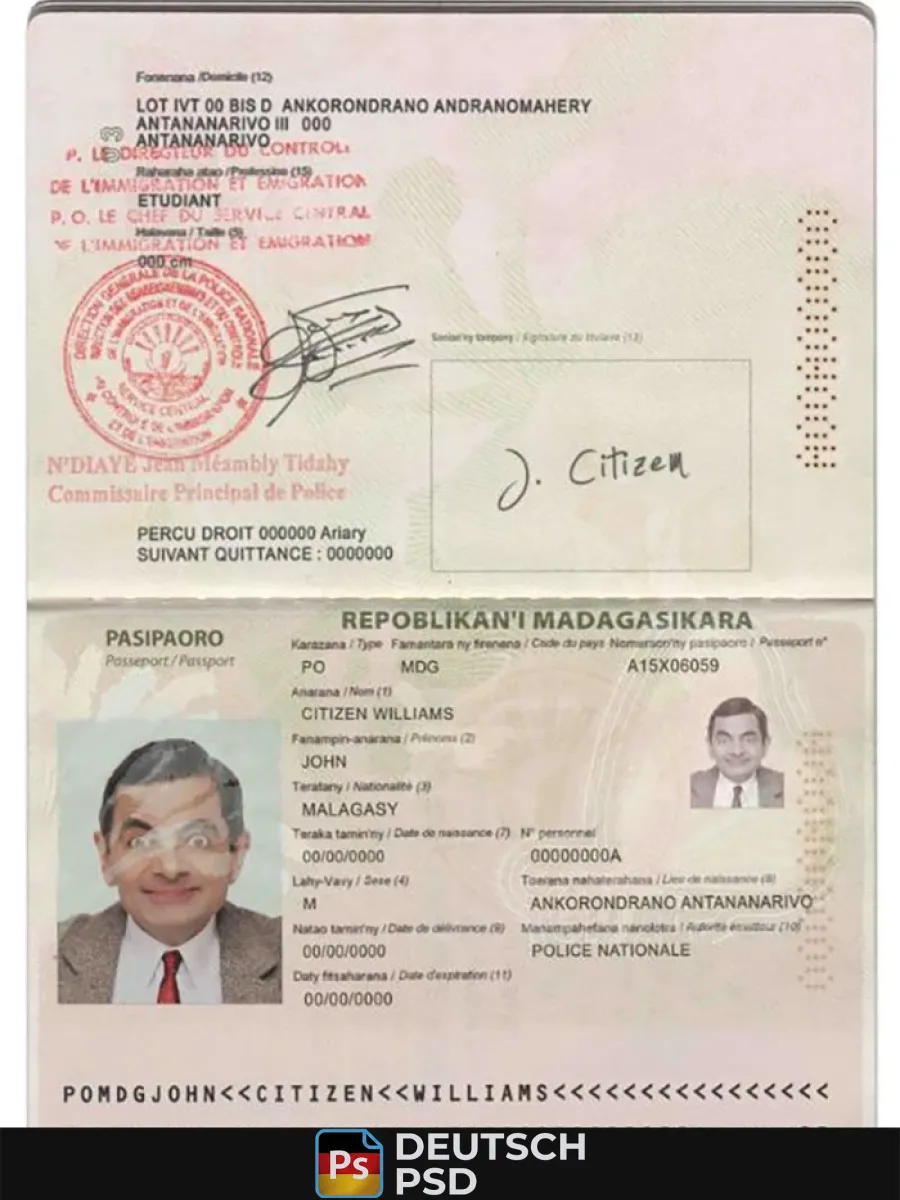 Madagaskar Reisepass