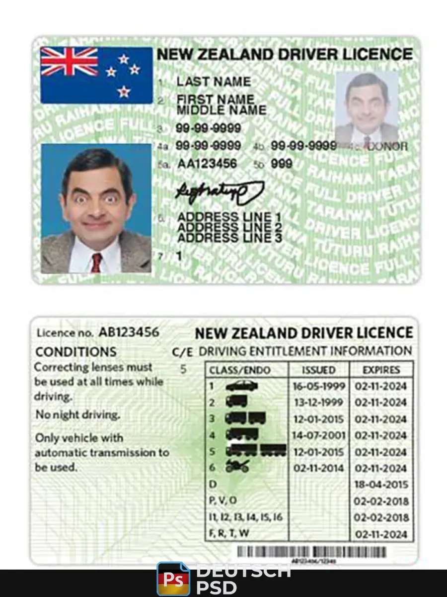 Neu Seeland Führerschein Version 3